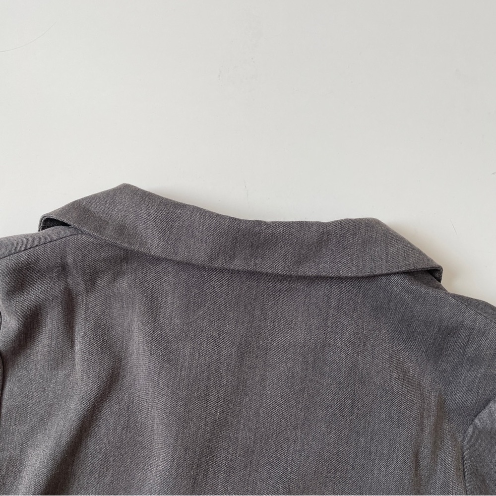 YesStyle Gray Crop Blazer Shirt Top with Jewel Embellishment, Size Small - Picture 9 of 11